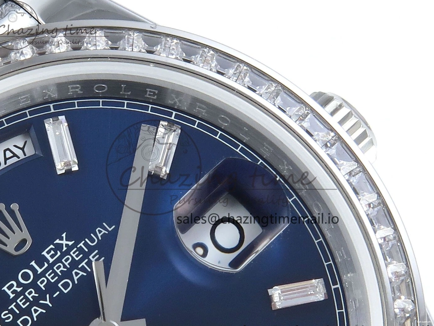 40 Blue Bezel Best 1:1 (Gain Weight) Diamonds Edition SS A2836 Crystal V5 DayDate Dial President Bracelet QF on 0310